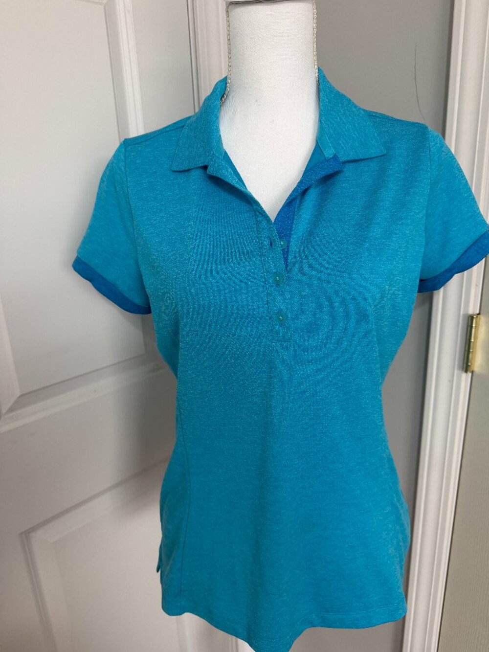 Nike Golf Dri-FIT Tour Performance Polo Shirt Large Blue Turquoise Athletic